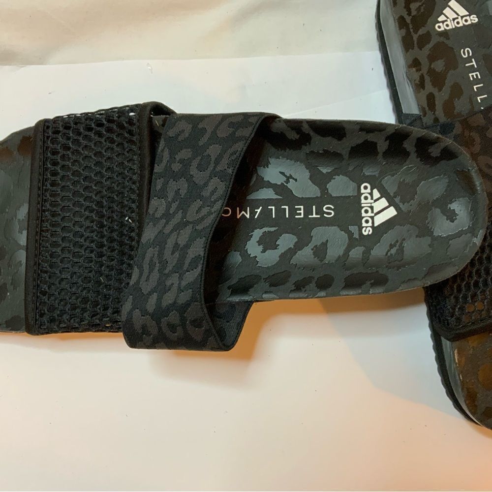 New adidas Stella-Lette Stella McCartney Slides Sandals Leopard Black Women's 8 - Picture 8 of 10